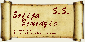 Sofija Simidžić vizit kartica